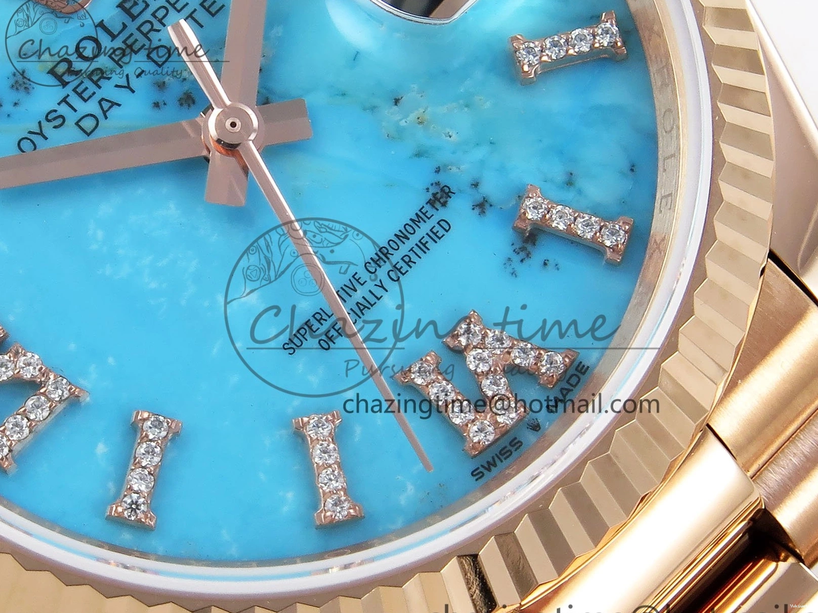 Day 1:1 Tiffany RAF Stone Edition on Best RG Blue RG Date A2836 Dial Bracelet Roman 36 0523